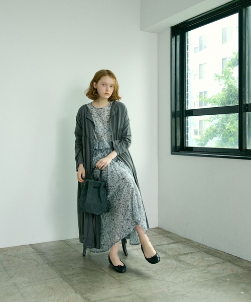 PUAL CE CIN（ピュアルセシン）の「線描きプリントスカート（スカート・レディース・モカ/ライトベージュ/チャコールグレー・FREE）」の8枚目の写真