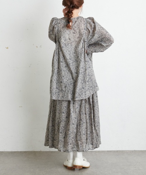 PUAL CE CIN（ピュアルセシン）の「線描きプリントスカート（スカート・レディース・モカ/ライトベージュ/チャコールグレー・FREE）」の18枚目の写真