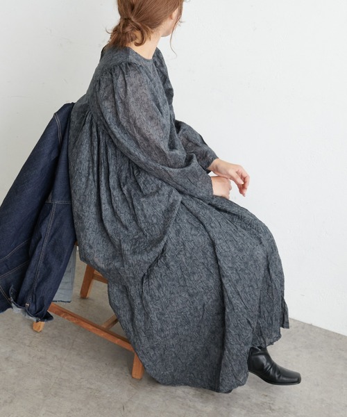 PUAL CE CIN（ピュアルセシン）の「線描きプリントスカート（スカート・レディース・モカ/ライトベージュ/チャコールグレー・FREE）」の5枚目の写真