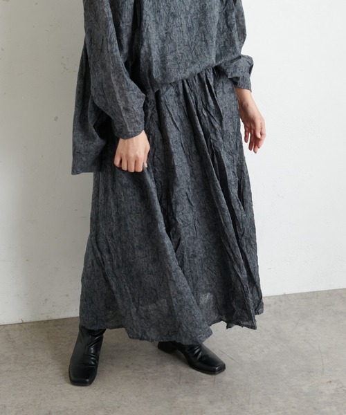 PUAL CE CIN（ピュアルセシン）の「線描きプリントスカート（スカート・レディース・モカ/ライトベージュ/チャコールグレー・FREE）」の20枚目の写真