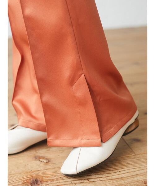 Green Parks(グリーンパークス)の「・novem9 サイドスリットジョーゼットパンツ*(その他パンツ・レディース・チャコールグレー/ベージュ/オレンジ/モカ・FREE)」の8枚目の写真