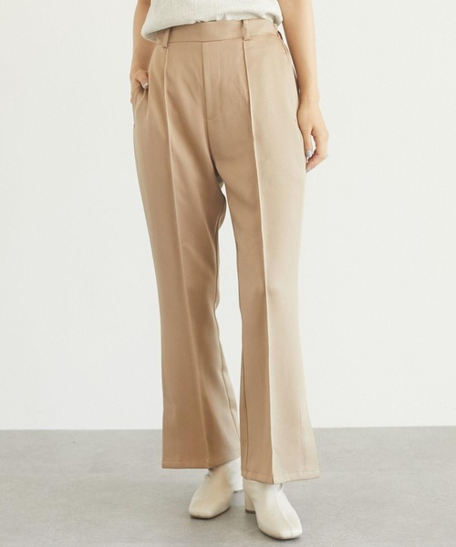 Green Parks(グリーンパークス)の「・novem9 サイドスリットジョーゼットパンツ*(その他パンツ・レディース・チャコールグレー/ベージュ/オレンジ/モカ・FREE)」の1枚目の写真