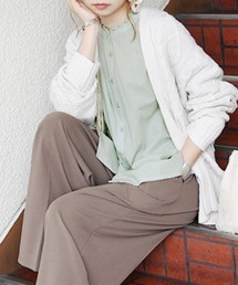 and it_ | エミュラル emural フリルネックギャザーコットンブラウス(シャツ/ブラウス)