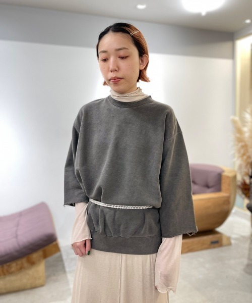 MIDWEST(ミッドウエスト)の「603 CREW NECK HALF SLEEVE TOPS(スウェット・レディース・ダークグレー・FREE)」の1枚目の写真