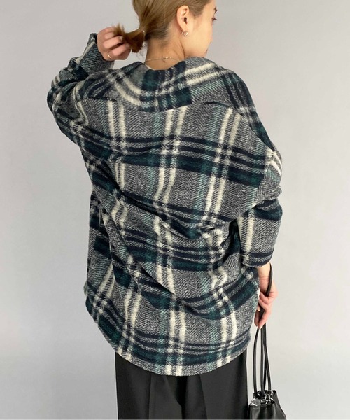 PICCIN（ピッチン）の「イタリアンエアリーチェック柄ガウン（その他アウター・レディース・グリーン/レンガ・M）」の11枚目の写真