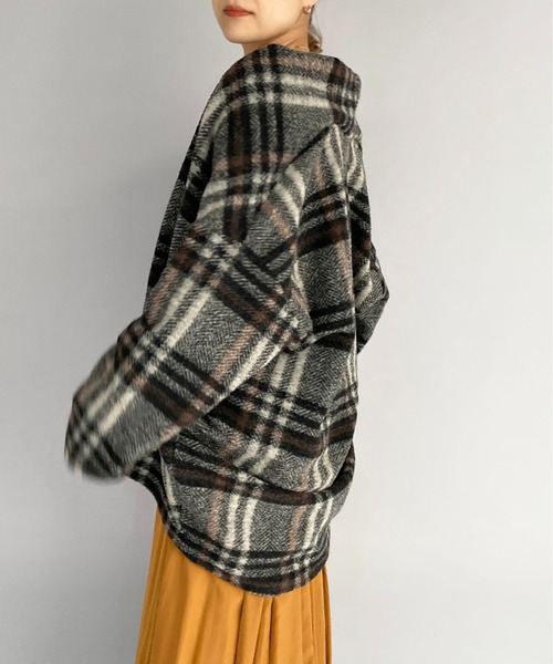 PICCIN（ピッチン）の「イタリアンエアリーチェック柄ガウン（その他アウター・レディース・グリーン/レンガ・M）」の12枚目の写真