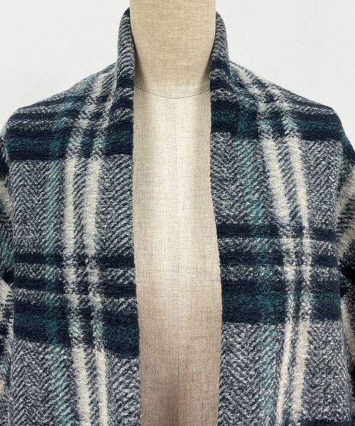 PICCIN（ピッチン）の「イタリアンエアリーチェック柄ガウン（その他アウター・レディース・グリーン/レンガ・M）」の6枚目の写真