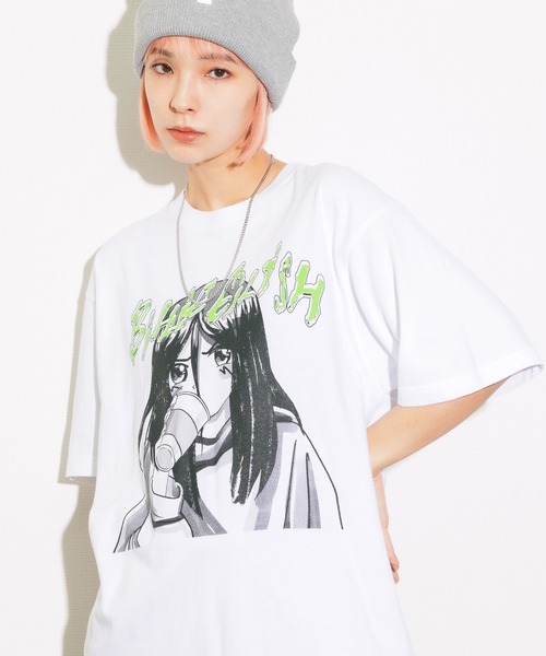ROOPTOKYO(ループトウキョウ)の「BILLIE EILISH/ビリーアイリッシュ BLAH-TTE TEE グラフィック 半袖Tシャツ ビリー・アイリッシュ プリントT(Tシャツ/カットソー・メンズ・ホワイト/ブルー/ブラック・L/2XL/M/XL)」の2枚目の写真