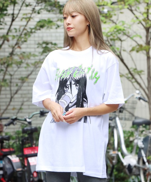 ROOPTOKYO(ループトウキョウ)の「BILLIE EILISH/ビリーアイリッシュ BLAH-TTE TEE グラフィック 半袖Tシャツ ビリー・アイリッシュ プリントT(Tシャツ/カットソー・メンズ・ホワイト/ブルー/ブラック・L/2XL/M/XL)」の7枚目の写真