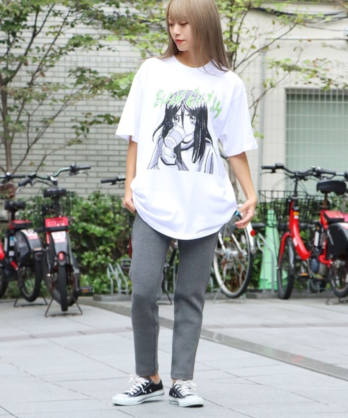 ROOPTOKYO(ループトウキョウ)の「BILLIE EILISH/ビリーアイリッシュ BLAH-TTE TEE グラフィック 半袖Tシャツ ビリー・アイリッシュ プリントT(Tシャツ/カットソー・メンズ・ホワイト/ブルー/ブラック・L/2XL/M/XL)」の19枚目の写真