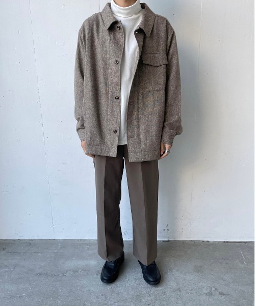 flaner(フラネ)の「ツィードシャツジャケット【ユニセックス対応】(シャツ/ブラウス・レディース・ブラウン・MEDIUM/LARGE)」の22枚目の写真