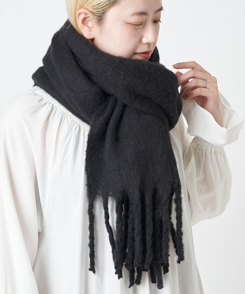 CIAOPANIC（チャオパニック）の「【WEB限定】カラーマフラー/ストール（マフラー・レディース・ブラック/ベージュ/ネイビー/グレー/ピンク/オレンジ/ブルー/グリーン/キャメル・FREE）」の2枚目の写真