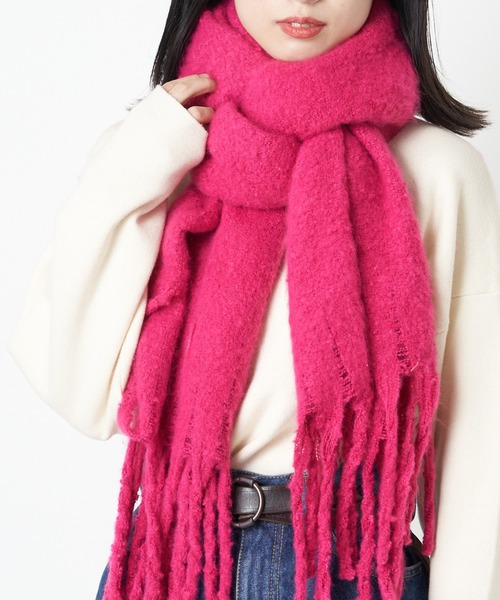 CIAOPANIC（チャオパニック）の「【WEB限定】カラーマフラー/ストール（マフラー・レディース・ブラック/ベージュ/ネイビー/グレー/ピンク/オレンジ/ブルー/グリーン/キャメル・FREE）」の13枚目の写真