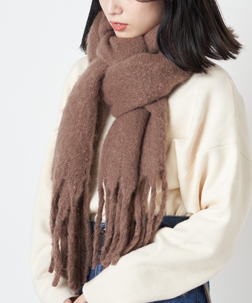 CIAOPANIC（チャオパニック）の「【WEB限定】カラーマフラー/ストール（マフラー・レディース・ブラック/ベージュ/ネイビー/グレー/ピンク/オレンジ/ブルー/グリーン/キャメル・FREE）」の16枚目の写真