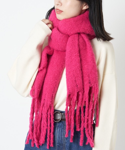 CIAOPANIC（チャオパニック）の「【WEB限定】カラーマフラー/ストール（マフラー・レディース・ブラック/ベージュ/ネイビー/グレー/ピンク/オレンジ/ブルー/グリーン/キャメル・FREE）」の14枚目の写真