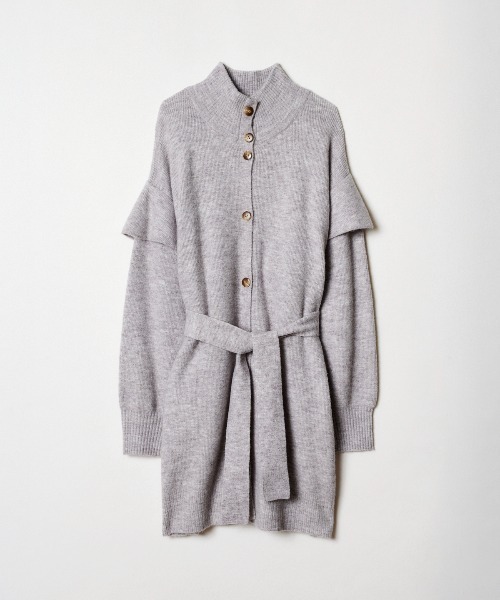 REDYAZEL（レディアゼル）の「フリル袖ニットジャケット（カーディガン/ボレロ・レディース・ライトグレー/オフホワイト/ラベンダー・FREE）」の3枚目の写真