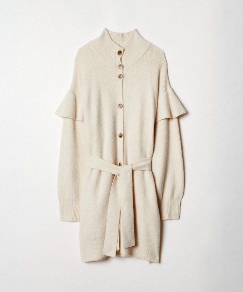 REDYAZEL（レディアゼル）の「フリル袖ニットジャケット（カーディガン/ボレロ・レディース・ライトグレー/オフホワイト/ラベンダー・FREE）」の2枚目の写真