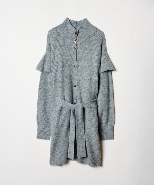 REDYAZEL（レディアゼル）の「フリル袖ニットジャケット（カーディガン/ボレロ・レディース・ライトグレー/オフホワイト/ラベンダー・FREE）」の10枚目の写真