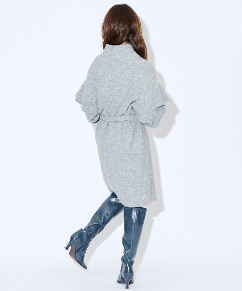 REDYAZEL（レディアゼル）の「フリル袖ニットジャケット（カーディガン/ボレロ・レディース・ライトグレー/オフホワイト/ラベンダー・FREE）」の8枚目の写真