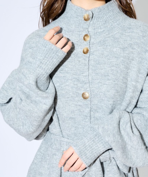 REDYAZEL（レディアゼル）の「フリル袖ニットジャケット（カーディガン/ボレロ・レディース・ライトグレー/オフホワイト/ラベンダー・FREE）」の6枚目の写真