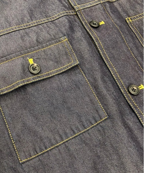 KIIT（キート）の「KIIT キート / STAND COLLAR G-J BLOUSON オーバーサイズ スタンドカラーブルゾン セットアップ / KIM-Y95-005（デニムジャケット・メンズ・インディゴブルー/ベージュ・3/2/1）」の5枚目の写真