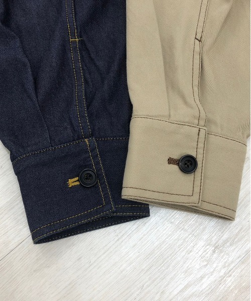 KIIT（キート）の「KIIT キート / STAND COLLAR G-J BLOUSON オーバーサイズ スタンドカラーブルゾン セットアップ / KIM-Y95-005（デニムジャケット・メンズ・インディゴブルー/ベージュ・3/2/1）」の8枚目の写真