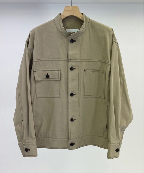 KIIT（キート）の「KIIT キート / STAND COLLAR G-J BLOUSON オーバーサイズ スタンドカラーブルゾン セットアップ / KIM-Y95-005（デニムジャケット・メンズ・インディゴブルー/ベージュ・3/2/1）」の4枚目の写真