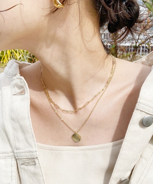 natural couture(ナチュラルクチュール)の「メタルプレートネックレス(ネックレス・レディース・シルバー/ゴールド・FREE)」の11枚目の写真