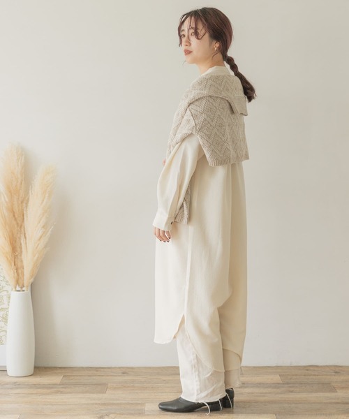 ITEMS URBANRESEARCH（アイテムズ アーバンリサーチ）の「バンドカラーシャツワンピース（ワンピース・レディース・アイボリー/グレー/ブラウン・FREE）」の10枚目の写真
