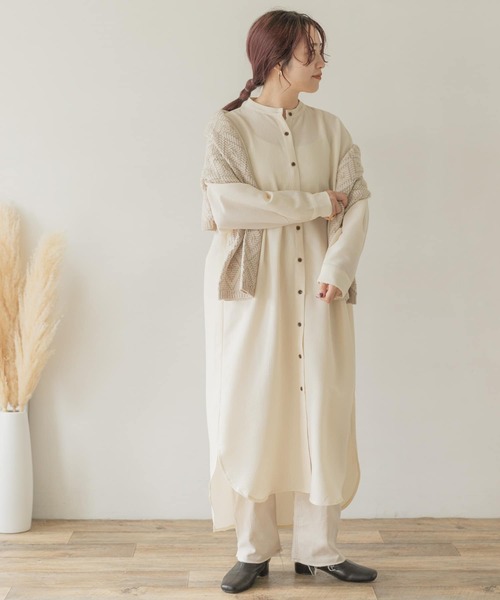 ITEMS URBANRESEARCH（アイテムズ アーバンリサーチ）の「バンドカラーシャツワンピース（ワンピース・レディース・アイボリー/グレー/ブラウン・FREE）」の11枚目の写真