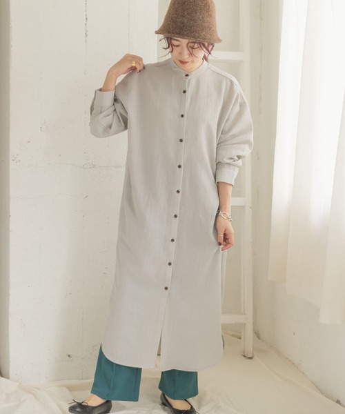 ITEMS URBANRESEARCH（アイテムズ アーバンリサーチ）の「バンドカラーシャツワンピース（ワンピース・レディース・アイボリー/グレー/ブラウン・FREE）」の12枚目の写真