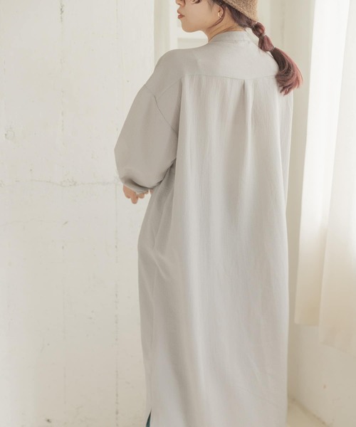 ITEMS URBANRESEARCH（アイテムズ アーバンリサーチ）の「バンドカラーシャツワンピース（ワンピース・レディース・アイボリー/グレー/ブラウン・FREE）」の14枚目の写真