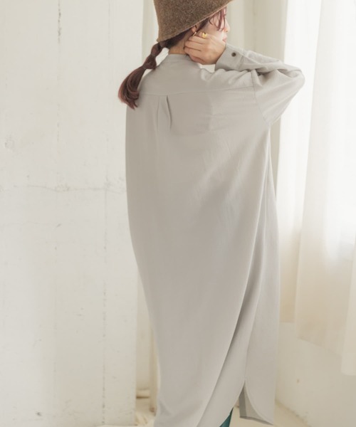 ITEMS URBANRESEARCH（アイテムズ アーバンリサーチ）の「バンドカラーシャツワンピース（ワンピース・レディース・アイボリー/グレー/ブラウン・FREE）」の15枚目の写真