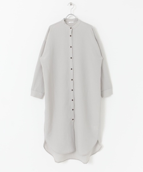 ITEMS URBANRESEARCH（アイテムズ アーバンリサーチ）の「バンドカラーシャツワンピース（ワンピース・レディース・アイボリー/グレー/ブラウン・FREE）」の21枚目の写真