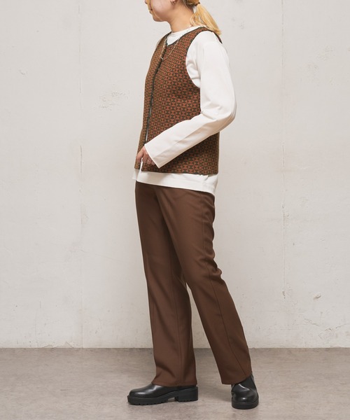 CIAOPANIC（チャオパニック）の「ジャガードニットベスト（ベスト・レディース・ブラウン/ネイビー/グリーン・FREE）」の12枚目の写真