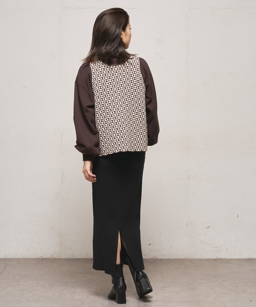 CIAOPANIC（チャオパニック）の「ジャガードニットベスト（ベスト・レディース・ブラウン/ネイビー/グリーン・FREE）」の6枚目の写真