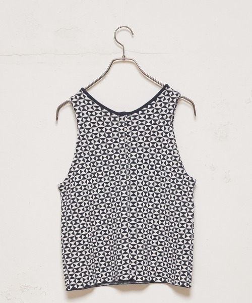 CIAOPANIC（チャオパニック）の「ジャガードニットベスト（ベスト・レディース・ブラウン/ネイビー/グリーン・FREE）」の7枚目の写真