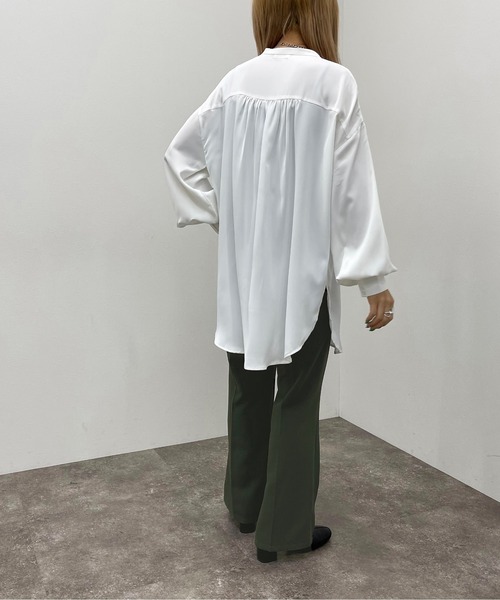 apres jour mignon(アプレジュールミニョン)の「ピンタックドレスシャツ 【ZOZOTOWN限定アイテム】(シャツ/ブラウス・レディース・ブラック/オフホワイト/アイボリー・X-LARGE/フリー)」の10枚目の写真