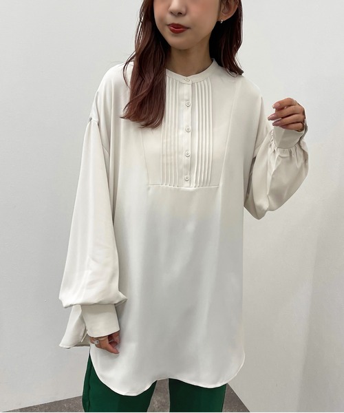 apres jour mignon(アプレジュールミニョン)の「ピンタックドレスシャツ 【ZOZOTOWN限定アイテム】(シャツ/ブラウス・レディース・ブラック/オフホワイト/アイボリー・X-LARGE/フリー)」の11枚目の写真