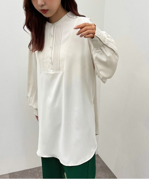 apres jour mignon(アプレジュールミニョン)の「ピンタックドレスシャツ 【ZOZOTOWN限定アイテム】(シャツ/ブラウス・レディース・ブラック/オフホワイト/アイボリー・X-LARGE/フリー)」の12枚目の写真