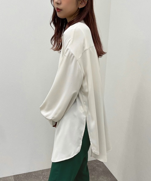 apres jour mignon(アプレジュールミニョン)の「ピンタックドレスシャツ 【ZOZOTOWN限定アイテム】(シャツ/ブラウス・レディース・ブラック/オフホワイト/アイボリー・X-LARGE/フリー)」の13枚目の写真