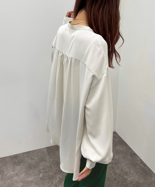 apres jour mignon(アプレジュールミニョン)の「ピンタックドレスシャツ 【ZOZOTOWN限定アイテム】(シャツ/ブラウス・レディース・ブラック/オフホワイト/アイボリー・X-LARGE/フリー)」の14枚目の写真