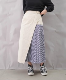 BLANC basque ブランバスク コーデュロイ×ストライプスカート