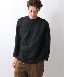 実物 新品 デッドストック ロシア軍 70s ヘンリーネック スリーピングシャツ BLACK染め