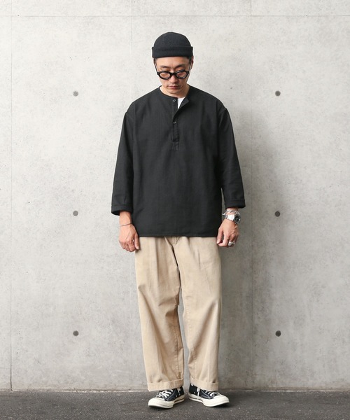 MILITARY（ミリタリー）の「実物 新品 デッドストック ロシア軍 70s ヘンリーネック スリーピングシャツ BLACK染め（シャツ/ブラウス・メンズ・ブラック・46/50/54/58）」の7枚目の写真