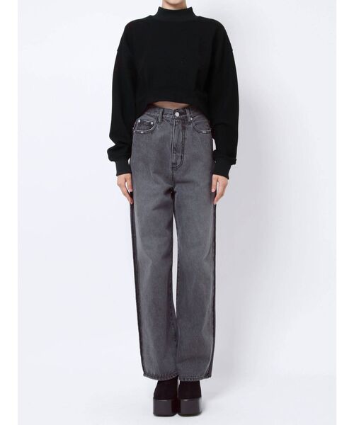 EMODA（エモダ）の「アウトラインルーズジャストウエストジーンズ（デニムパンツ・レディース・ブラック/グレー・SMALL/MEDIUM）」の17枚目の写真