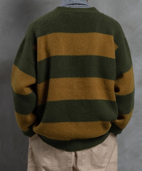 kutir（クティール）の「ボーダーカーディガン（カーディガン/ボレロ・メンズ・カーキ/オレンジ/ダークブルー/ブルーグリーン・MEDIUM/LARGE）」の21枚目の写真