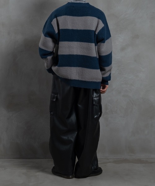 kutir（クティール）の「ボーダーカーディガン（カーディガン/ボレロ・メンズ・カーキ/オレンジ/ダークブルー/ブルーグリーン・MEDIUM/LARGE）」の12枚目の写真