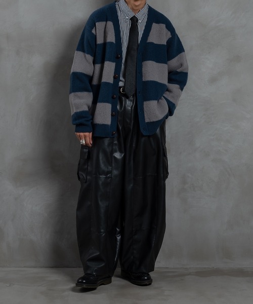 kutir（クティール）の「ボーダーカーディガン（カーディガン/ボレロ・メンズ・カーキ/オレンジ/ダークブルー/ブルーグリーン・MEDIUM/LARGE）」の6枚目の写真