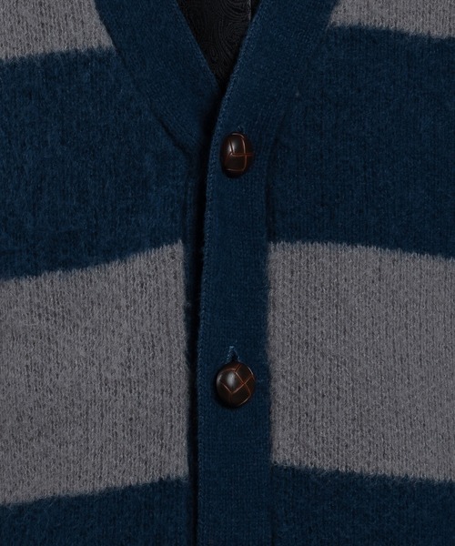 kutir（クティール）の「ボーダーカーディガン（カーディガン/ボレロ・メンズ・カーキ/オレンジ/ダークブルー/ブルーグリーン・MEDIUM/LARGE）」の7枚目の写真